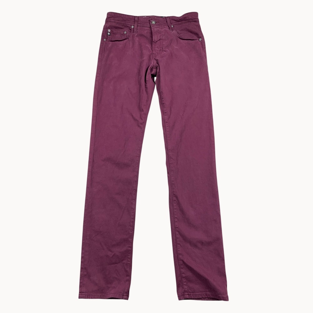 AG Adriano Goldschmied SUD Pants‎ Mens 31x34 Burgundy The Tellis Modern Slim